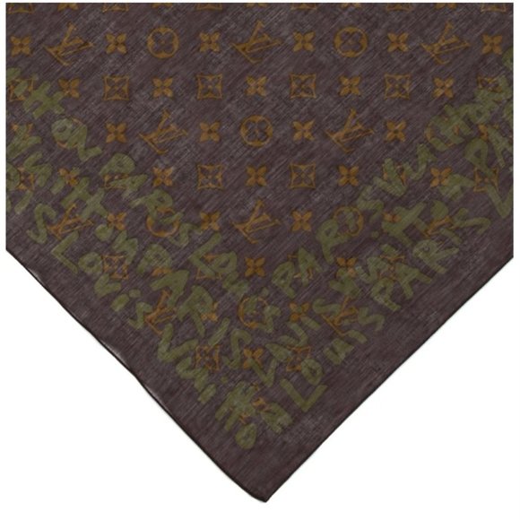 LOUIS VUITTON - AUTHENTIC 2001 LV x STEPHEN SPROUSE GRAFFITI BANDANA SCARF - Picture 8 of 9